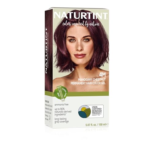Naturtint 4M Mahogany Chestnut Permanent Hair Color (Pack of 1), Ammonia Free, Vegan, Cruelty Free, up to 100% Gray Coverage, Long Lasting Results (Packaging may vary)