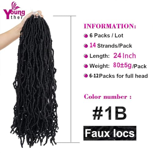Youngther-24-Inch-New-Faux-Locs-Crochet-Hair-6Pscks-84-stands-Extensible-New-Goddess-Soft-Locs-Crochet-Hair-Pre-Looped-Synthetic-Crochet-Braiding-Hair-for-Black-Women24inch6packs1B