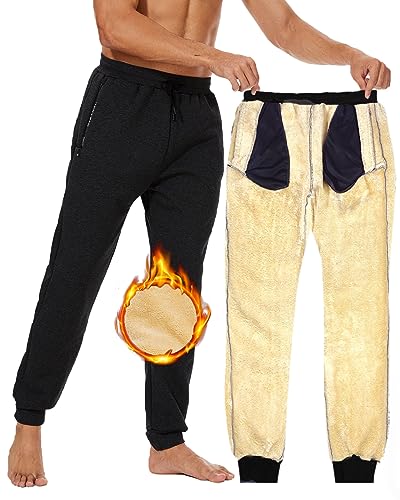 CheChury Jogginghose Herren Fleece Hosen Winter Sweathose High Waist...