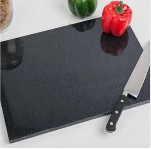 New Large Black Granite Chopping Board Kitchen Work Top Surface Protector, Avoid Getting unwanted Scratches and Stains on Your worktops with This Glossy Granite - Dimensions 40cm x 30cm x 1.5cm