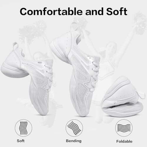 Image of Cheer Shoes Women Cheerleading Dance Shoes Fashion Sneakers Athletic Sport Training Lace Up Shoes for Gilrs