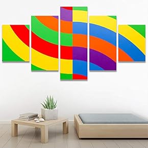 SIGNWIN 5 Panel Canvas Wall Art Modern Art...