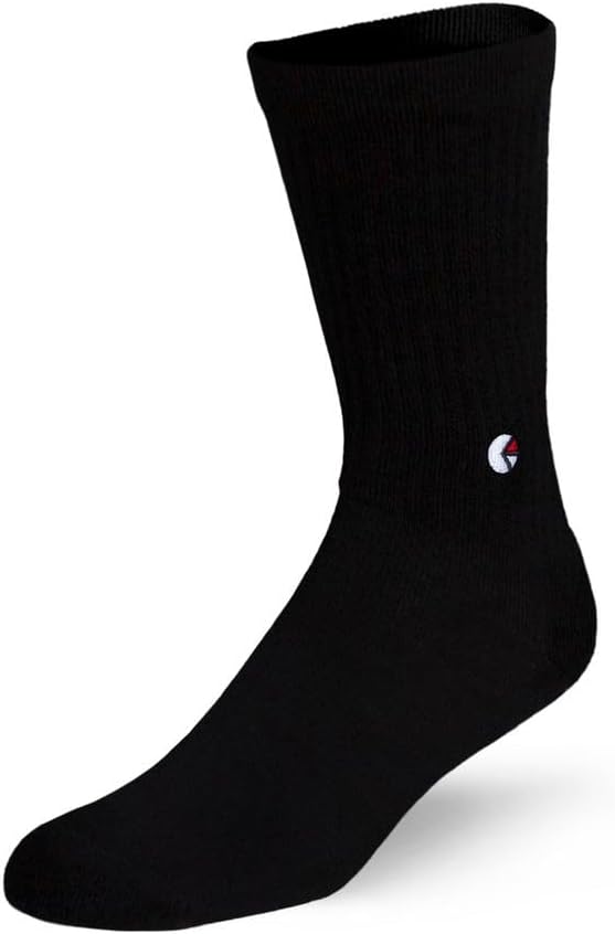 Ethika Men's Crew Sock | Black Logo -White/Red-