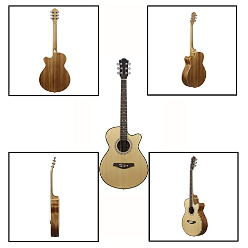 MEIeynt Épicéa Acoustic Acustica Guitar Cutaway pour Débutants Étudiants Enfants avec Kit Avancé Droitier, 40 Pouces… - Les Beatles, Paul McCartney, John Lennon, RIngo Starr, George Harrison MEIeynt Épicéa Acoustic Acustica Guitar Cutaway pour Débutants Étudiants Enfants avec Kit Avancé Droitier, 40 Pouces… – Image 3