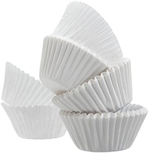 A World Of Deals Mini Muffin Baking Paper Cups Cupcake Liners, White, 500 Count, 1-1/4'' X 27/33"-SMALL-3"