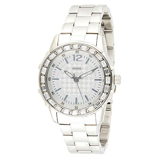 Guess W0018L1 - Reloj analógico de Cuarzo para Mujer con Correa de Acero Inoxidable, Color Plateado