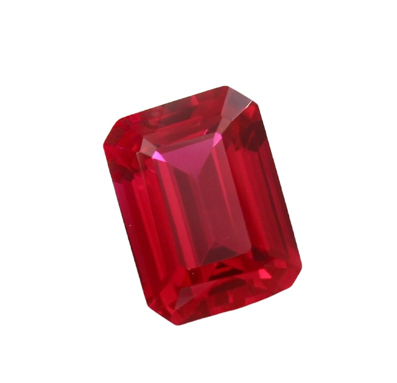 Rubis du Mozambique 12x9mm de forme émeraude à facettes, une gemme de prestige