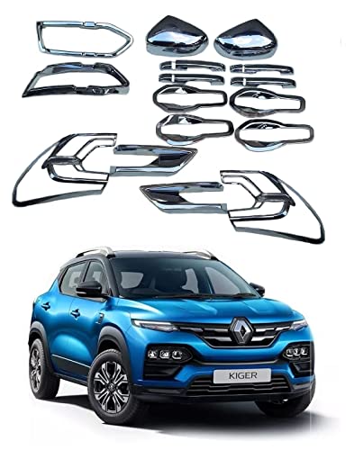 Image of Car Chrome Combo Exterior Accessories Kit For Renault Kiger - Adult