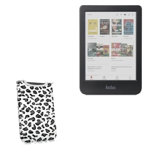 BoxWave Case Compatible with Kobo Clara Colour - Snow Leopard Plush SlipSuit, Animal Leopard Print Padded Soft Sleeve
