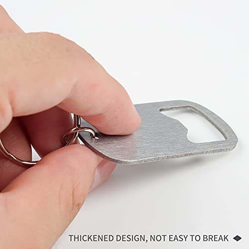 Zoocm Stainless Steel Flat Beer Bottle Opener Keychain, Sturdy And Durable 2 Pcs To Send To Friends, Light And Easy To Carry, Suitable For All Beer Bottle Caps (Small) Silvery White #TOP2