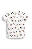 MONICA + ANDY Short Sleeve Crewneck T Shirt, Size 4T, Mickey + Friends on White, 100% Organic Toddler Clothes for Girls and Boys, Sustainable Super Soft Fabric, Sizes for Kids, Toddler & Infant
