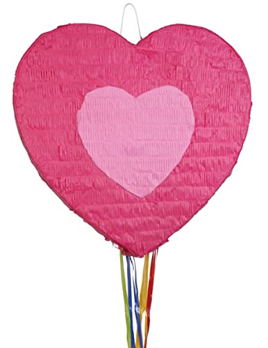 Amscan 9903137 Pull Piñata con diseño de corazón, color rosa , co...