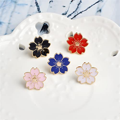5pcs Cherry Blossoms Badge Brooch Fashion Metal Enamel Lapel Pin Backpack Clothes Fashion Jewelry Gift for Kids Alloy Badge Pins for DIY Backpacks Clothes Bags Jackets Hat Decoration2
