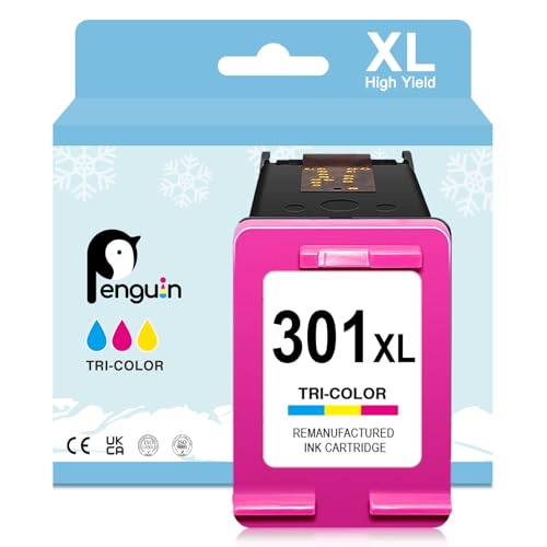Penguin 301XL (1 Color) Cartucho de Tinta Remanufacturado para HP 301xl 301 XL Compatible con Deskjet 1000 2000 2512 3000 3510 Envy 4500 5530 Officejet 2620 4630 4639