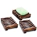 Magift 3 Piece Soap Dish Holder, Bathroom Wooden Soap Case, Sink Deck Bathtub Shower Dish, Rectangular, Hand Craft, Natural Wooden Holder for Soap, Sponges, Scrubber