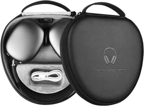 Apple AirPods Max�w�b�h�t�H���p�X�}�[�g�P�[�X�A�X���[�v���[�h�t���E���g���X�����g���x���L�����[�P�[�X�AAirpod Max�A�N�Z�T���[�A�n�[�h�V�F�����[�o�b�O(�u���b�N)