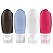 Leak Proof Travel Bottles, IEKA Refillable Silicone Travel Containers,Travel Accessories for Carry On Luggage, Perfect for Liquid Toiletries (3oz,4Pack)