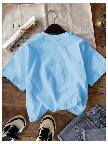 Girls Letter Print Short Sleeve T Shirts Summer Fashion Casual Tops2