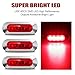 ALFU 40PCS Red DC 12-24V LED Trailer Side Marker Lights Front Rear Tail Clearance Lights with Chrome Bezel for Front Rear Tail Trailer Deck RV Truck Boat Auto Car Bus Truck Lorry