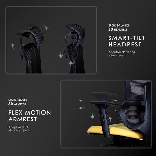 Image of Varaha Beast BIS Certified Ergonomic Office High Back Chair | 5 Year Warranty | Adjustable 2D Headrest, 3D PU Armrest, Seat Sliding Mechanism with 3 Multilock Recline |Gaming Desk Chair for Home|Black
