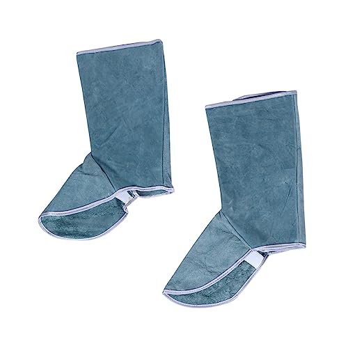 WOONEKY 1 Pair Welding Foot Cover Foot Cover Spout Shoe Protectors Shoes Shoe Covers Welding Feet Protector Welding Protective Cover Welding Boot Covers Footmuff Abrasion Blue Cowhide