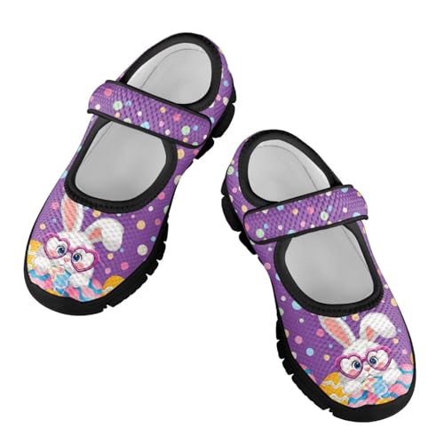 Girl's Easter Pattern Running Shoes Soft Dress Shoes Non Slip Fashion Casual Shoes Breathable Mesh Walking Shoes