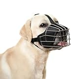HYHIOTS Maulkorb für mittelgroße und große Hunde, Metall, Pitbull, Drahtkorb für große Rassen, Deutscher Schäferhund, Rottweiler, Cane Corso, Spanischer Mastiff