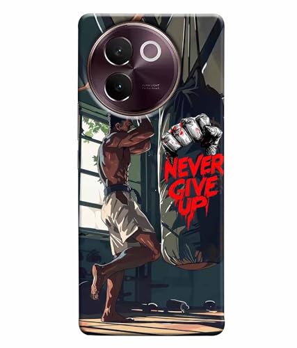 Image of Never Give Up Motivation Quotes Printed Hard Back Case Cover & Compatible for Vivo V30E 5G | V2339 (Multicolor) - D1809