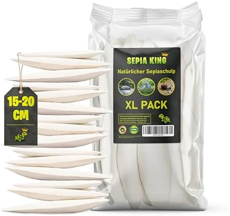 Sepia King Sepia Premium XL - Paquete de 250 g de cuencos sepia - Óptimo suministro de calcio y vitaminas - Alimento para reptiles, tortugas, dragones barbudos, pájaros, accesorios para terrarios