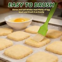 Miryelis 3 Pcs Pastry Brush Set, 1/1/2 inch Bristle Basting Brushes for Cooking, Heat Resistant, Kitchen Brush for Oil, BBQ Grill, Butter Sauce, Baking, with Hang Hole Design Green — image 5