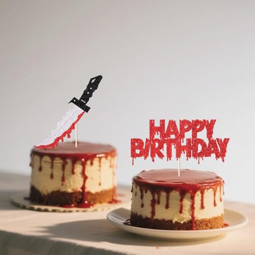 Florcmet Have a Killer Birthday Glitter Cake Topper-For Horror Classic