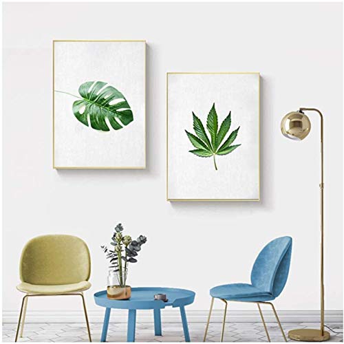 Plante toile peinture moderne pour salon lumineux et épuré