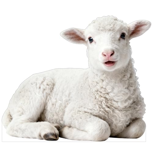 DP BOUTIQUE Nativity Lamb 1FT Life Size Cardboard Cutout, Animal Photo Prop for Xmas, Holy Family...
