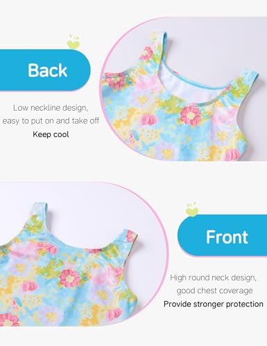 Ewbob Gymnastics Leotards for Girls Sparkly Biketards Dance Unitard with Shorts Quick Dry Sleeveless One-Piece Bodysuits Outfits 2-10 Years(008-4-5Y) - 2