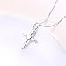 Alphm S925 Sterling Silver Small Cross Pendant Necklace for Women