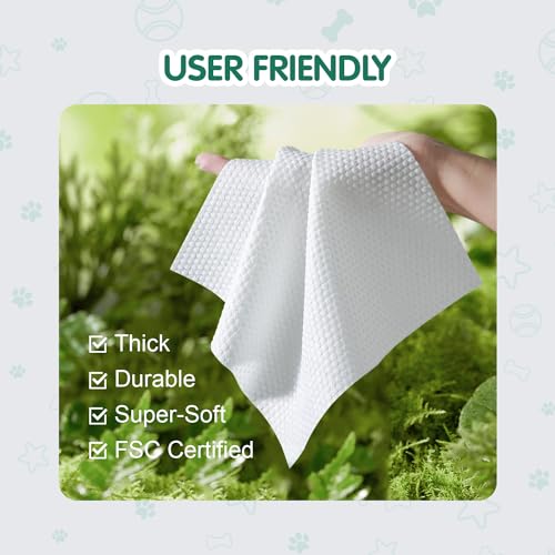 COCOYO Disposable Wet Wipes for Dogs & Cats I 300 Wipes for Cleaning and Deodorizing - Plant-Based, Hypoallergenic Pet Wipes for Puppies - Wipes for Paws, Butt, & Body - Fragrance Free - Image 6