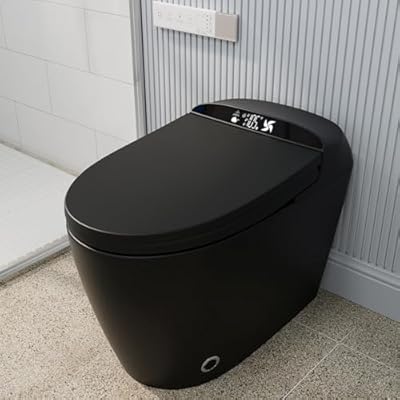 Givingtree Black Smart Toilet with Full Functionality, Dual Touch On/Off Lid Mode for Microwave and Infrared, Dual Clean Smart Toilet with Special Mobile Drying