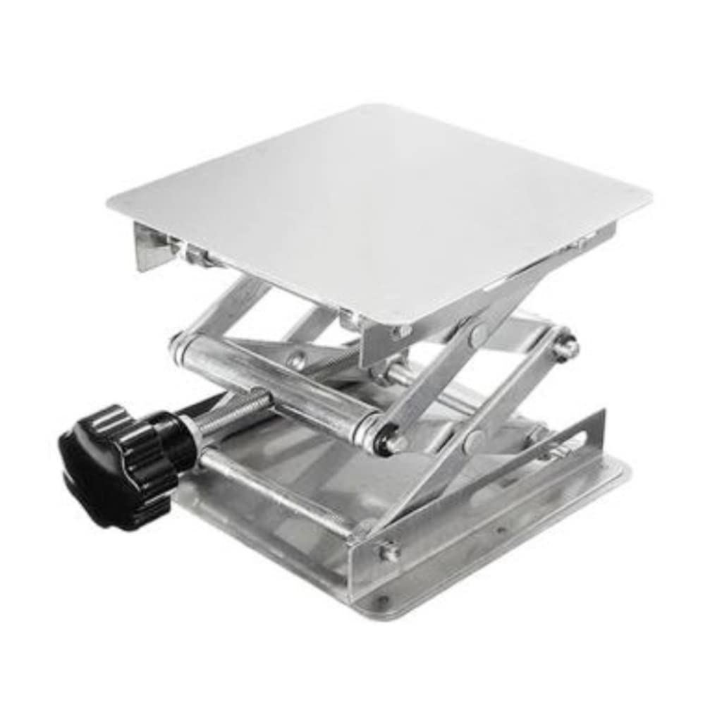 Edelstahl-Fräser-Hubtisch Holzbearbeitungs-Gravur-Labor-Hebeständer-Rack-Hubplattform for Schneiden Von Holz-Werkbankwerkzeugen(100X100 mm)