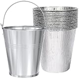Grisun Drip Grease Bucket & Liners for Traeger 20/22/34 series, Pit Boss, Camp Chef, Oklahoma Joe's, Z Grill, Galvanized Steel Metal Bucket with 15 Disposable Aluminum Liners