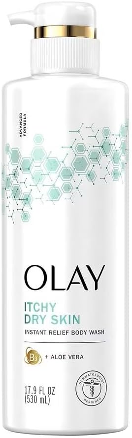 Itchy Dry Skin Body Wash with Aloe Vera and Vitamin B3, 17 Fl Ounces