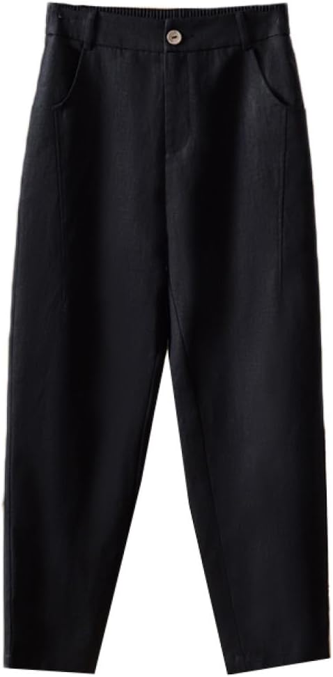 [HWQFM] ワイドパンツ ガウチョパン 麻混 レディース 夏 美脚 亜麻 綿麻ツ 9分丈パンツ ハイウエスト リネン ボトムス