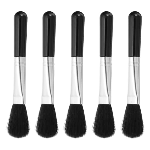 PATIKIL Camera Dusting Brush, Multifunction Cleaning Brush Keyboard Lens Pen Screen Lens Cleaner for Vinyl Records, LP Scan, SLR & Computer Screens,5 Pcs Black