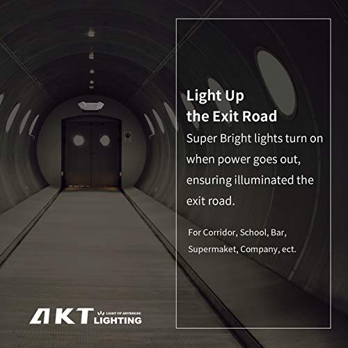 AKT LIGHTING Commercial Emergency Light, Back-up Battery Emergency Exit Lighting Fixtures with Adjustable Hardwired 2 LED Head Wall Mount White for Hallways/Stairways, UL Certified(6 Pack) - Thumbnail 5