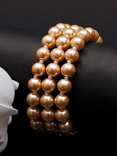 Image of Karatcart Glossy Finish Tumble Stone Studded Beaded Bracelet for Women