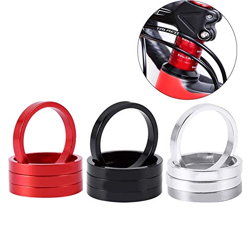 Podkładki rowerowe, 4 szt. podkładki dystansowe ze stopu aluminium, wytrzymałe podkładki do widelców rowerowych, do roweru górskiego, szosowego (10 mm-czarne) okulary ochronne, rowery i części