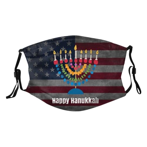 Happy Hanukkah Adult Dust Mask Adjustable Dust Face with 2 Filter650