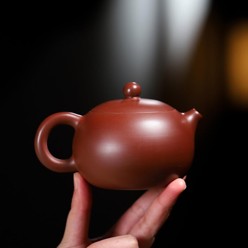 Théière Chinoise à Infusion, 220 ML, Style rétro, en Argile Violette, fabriquée à la Main avec Filtre, en Terre Crue et avec infuseur à thé en Vrac.