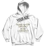 lepni.me Sweatshirt à Capuche Manches Longues Verrouillage Personnalisé 2021 Fête d'anniversaire Célébration Distance Sociale (XXL Blanc Multicolore)