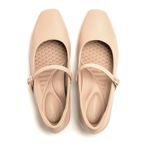 Mary Jane Flat Shoes with Arch Support and Hidden Wedge Heel, Women Ballet Flats, Mary Jane Flats, Comfortable Dress Shoes4
