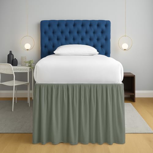 SLEEP-NEST Twin XL Dorm Bed Skirt - 32” Extra Long